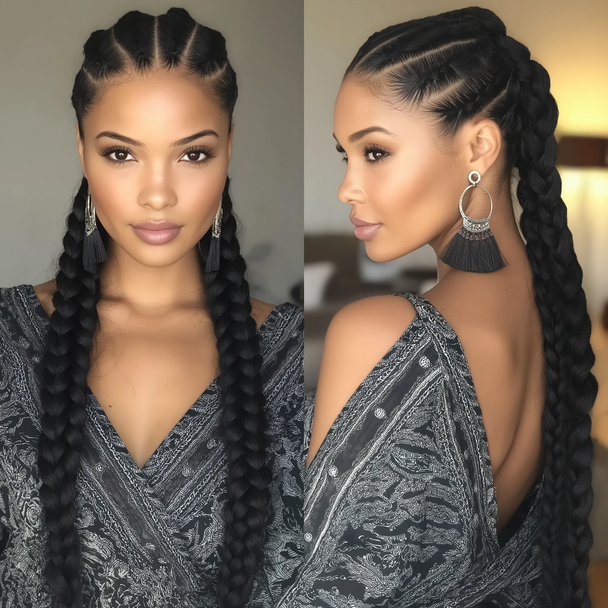 Elegant protective braided styles front and side view