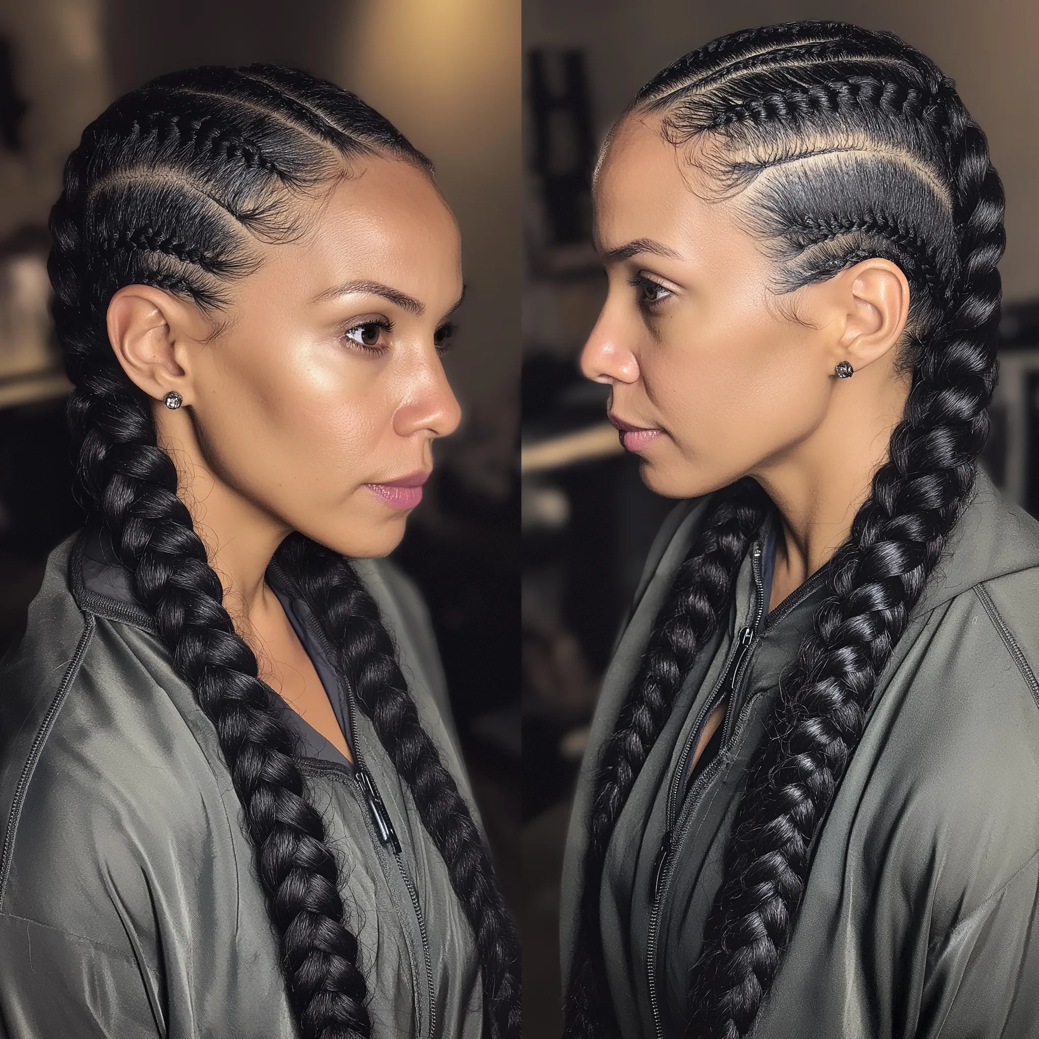 Deep conditioning treatment - detailed braided styling