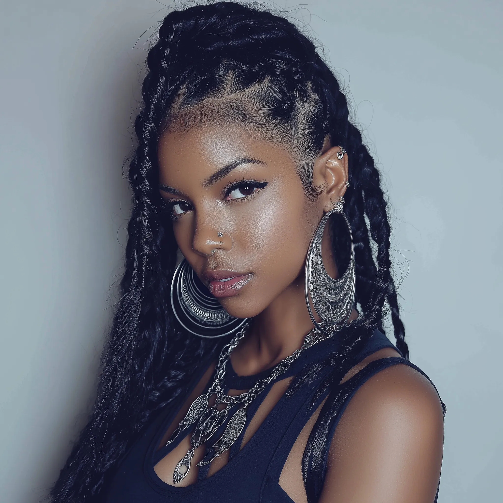 Hair coloring service - dramatic braided styling